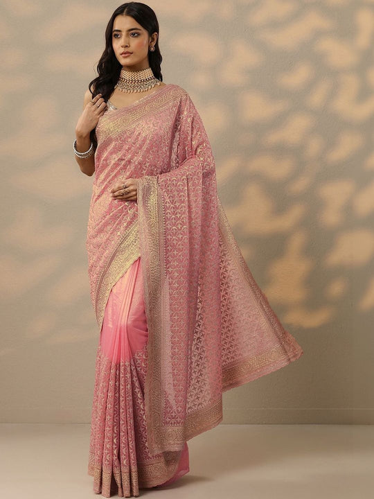 Embellished Zari Net Saree