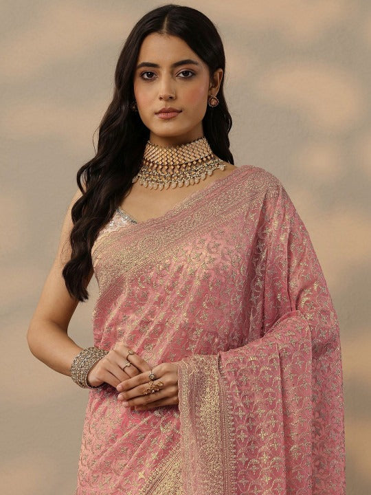 Embellished Zari Net Saree