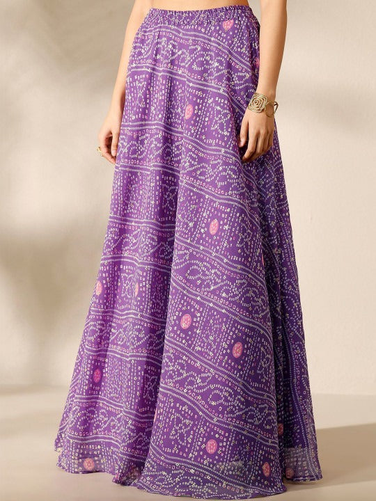 Printed Sequinned Ready to Wear Lehenga & Blouse With Dupatta
