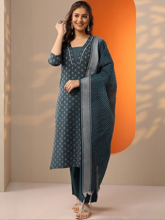 Women Ethnic Motifs Printed Kurta with Trouser & Dupatta