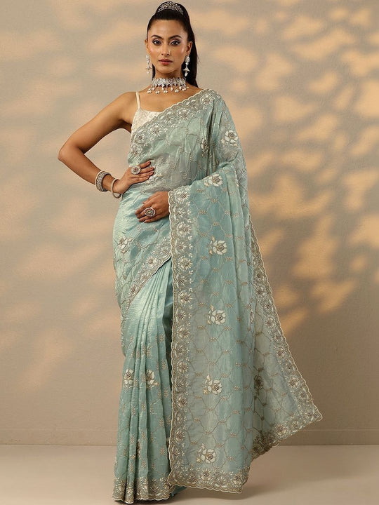 Embellished Zari Organza Saree