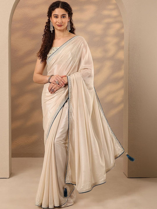 Embroidered Silk Blend Saree