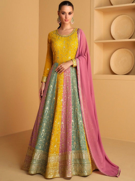 Embroidered Gown Ethnic Dresses
