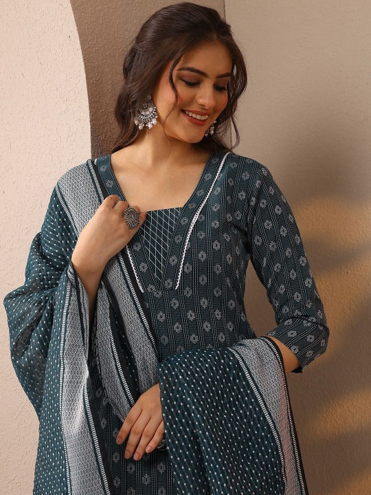 Women Ethnic Motifs Printed Kurta with Trouser & Dupatta